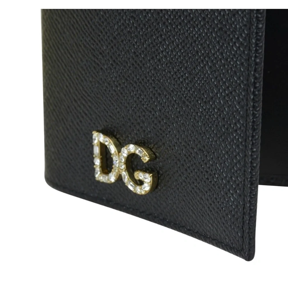 Authentic Dolce & Gabbana Black Passport Holder and Cards with DG in Gold - Picture 6 of 13